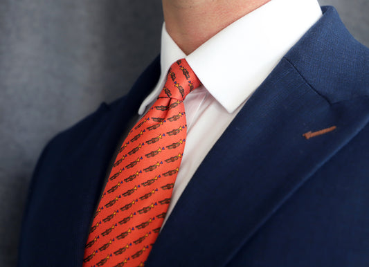 TRUMPET PRINT SILK TIE