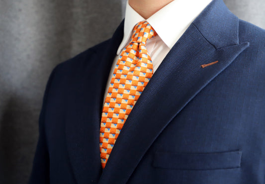 PICNIC BASKET PRINT SILK TIE