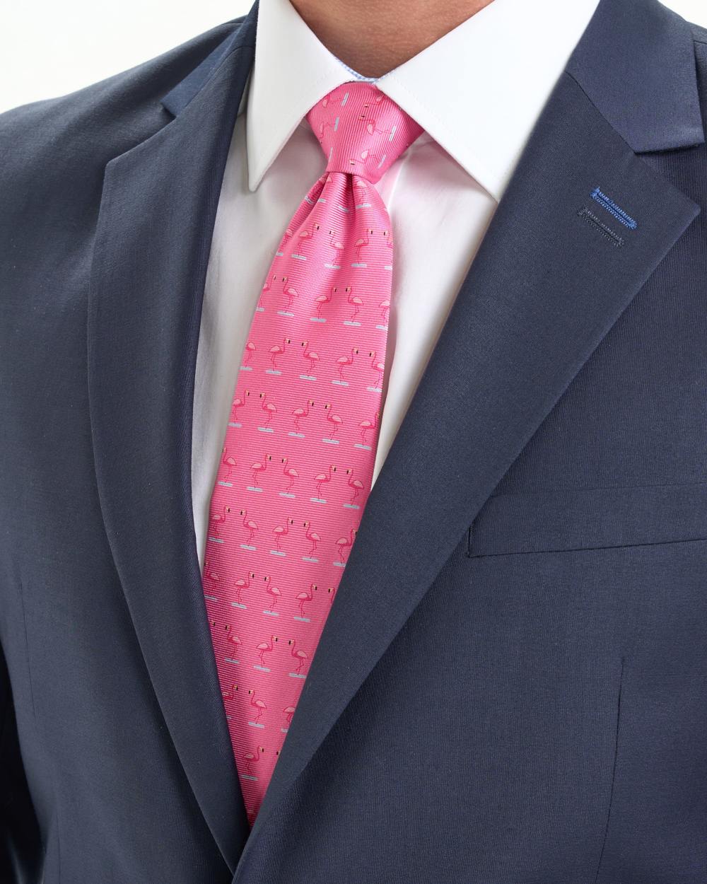 FLAMINGO PRINT SILK TIE