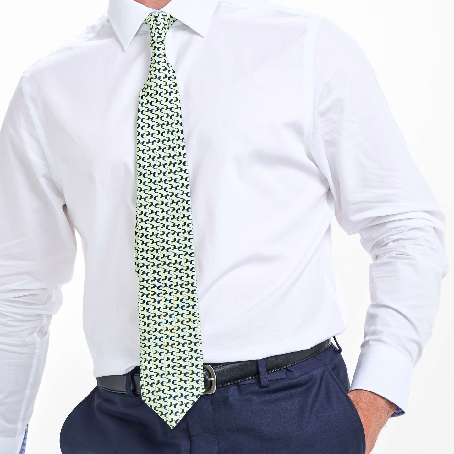 MINT CROC SILK TIE