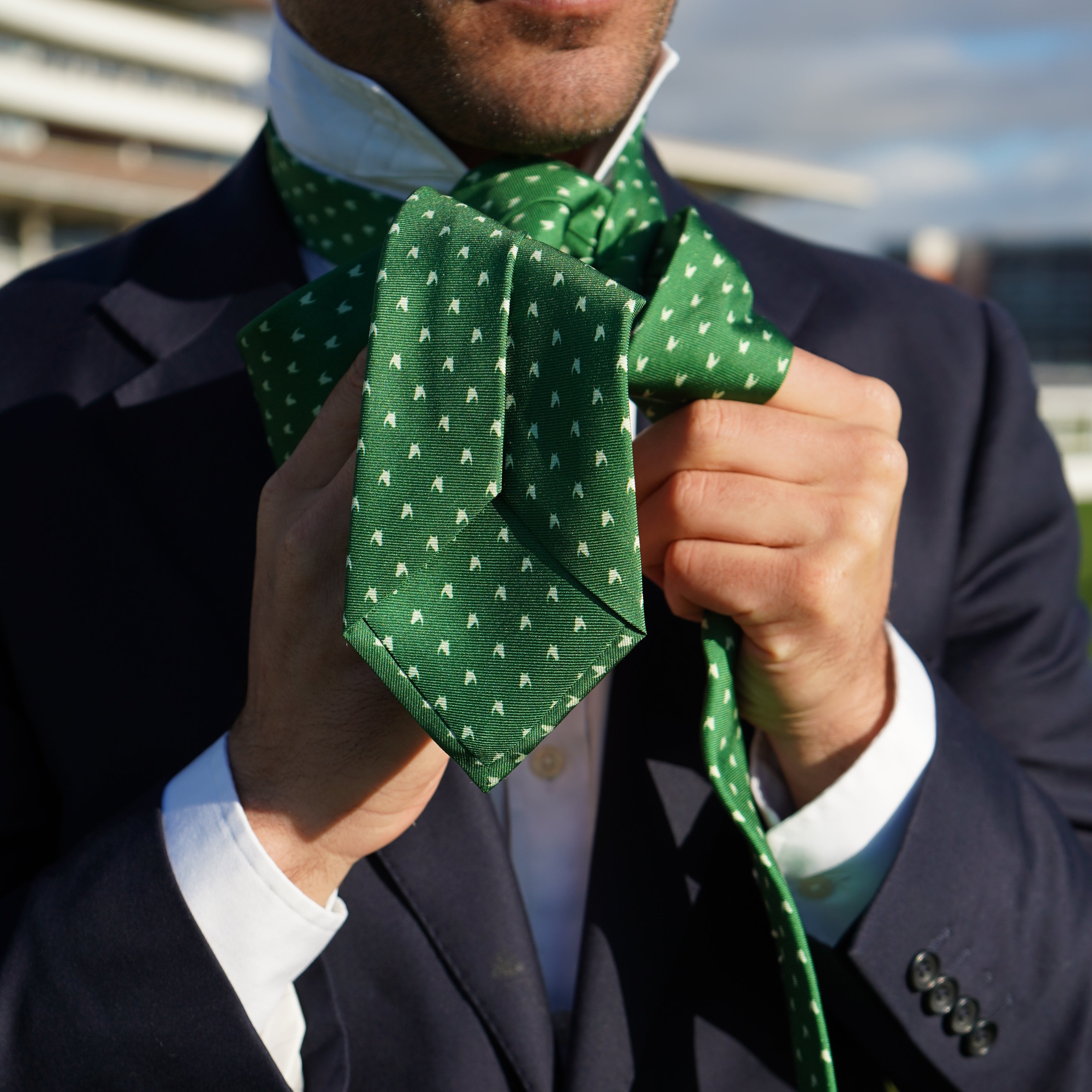 Green Dual Tone FJ Silk Tie
