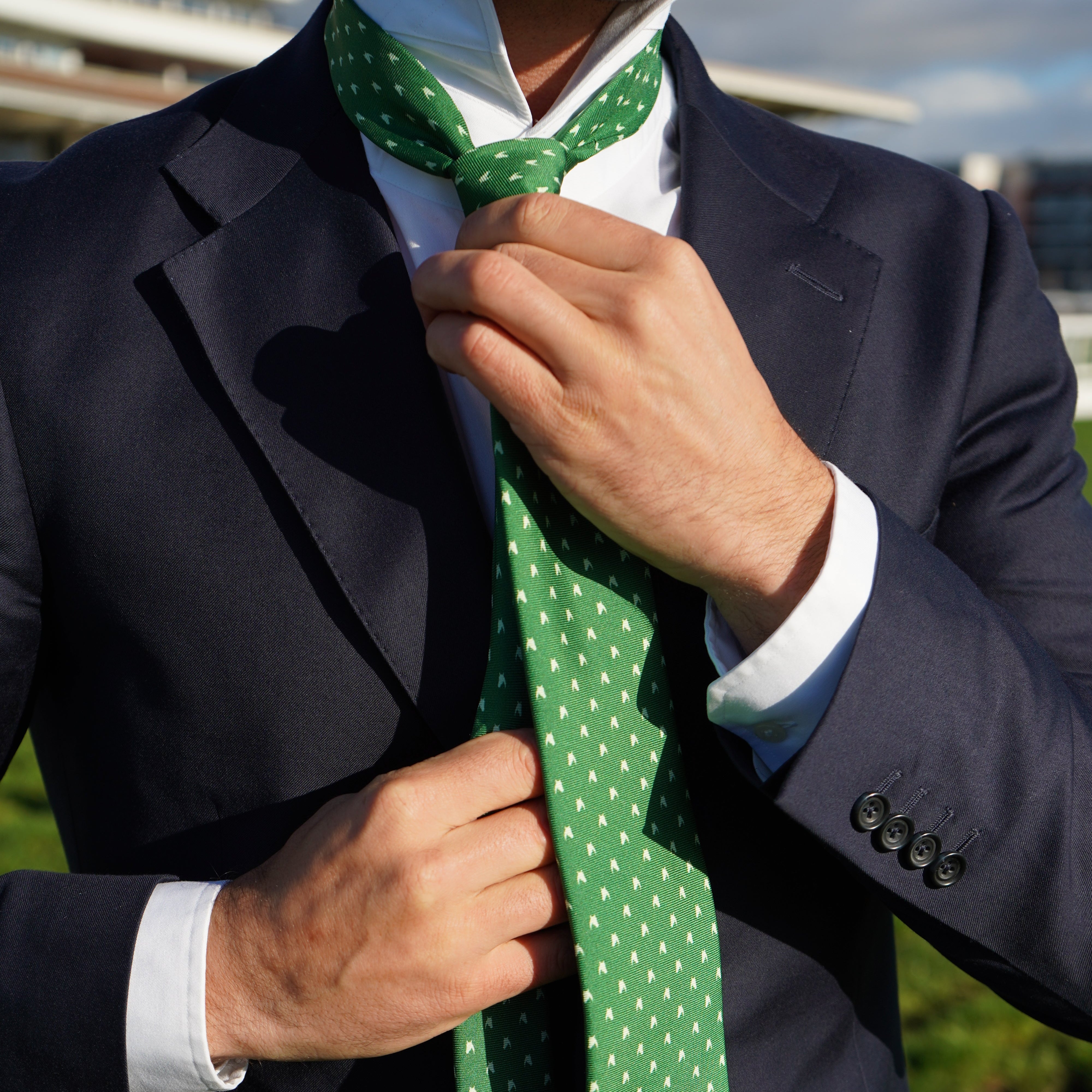 Green Dual Tone FJ Silk Tie