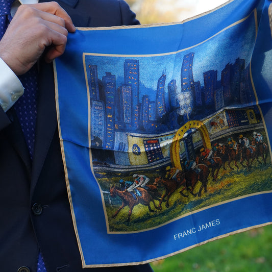 CITY LIGHTS SILK POCKET SQUARE