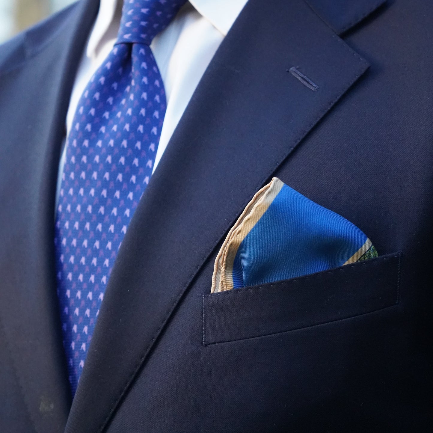 CITY LIGHTS SILK POCKET SQUARE