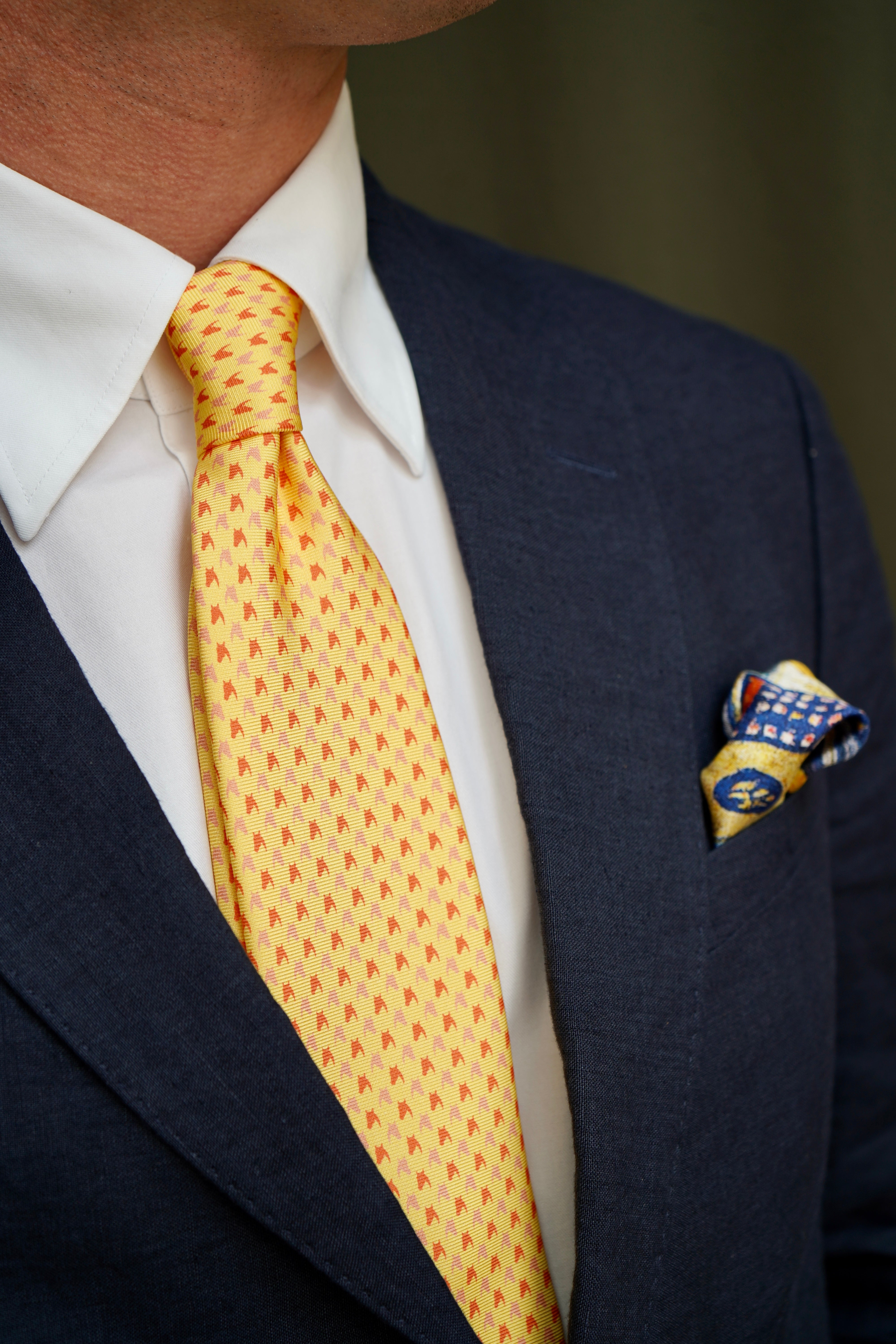 Sun Yellow Multi Tone FJ Silk Tie
