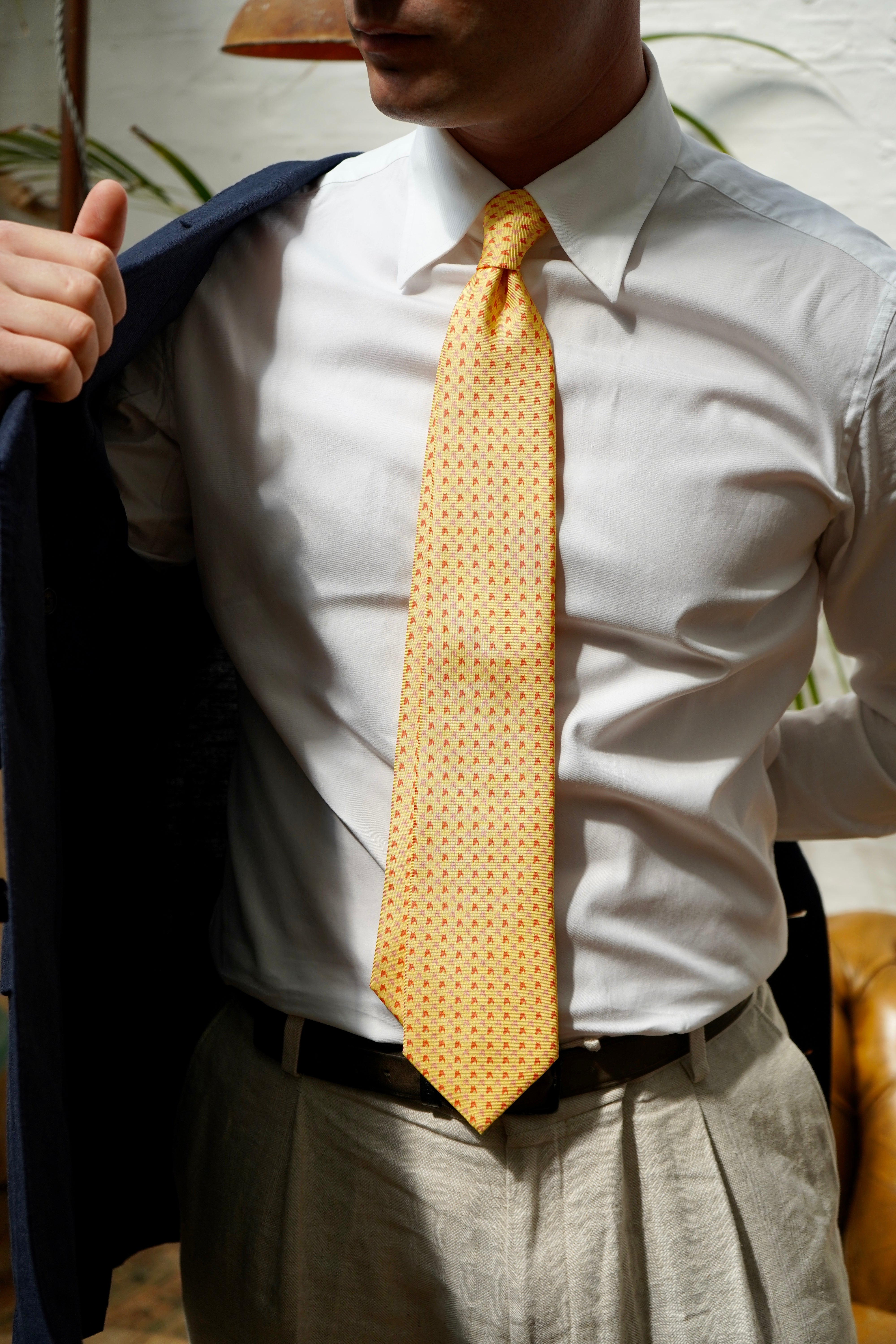 Sun Yellow Multi Tone FJ Silk Tie