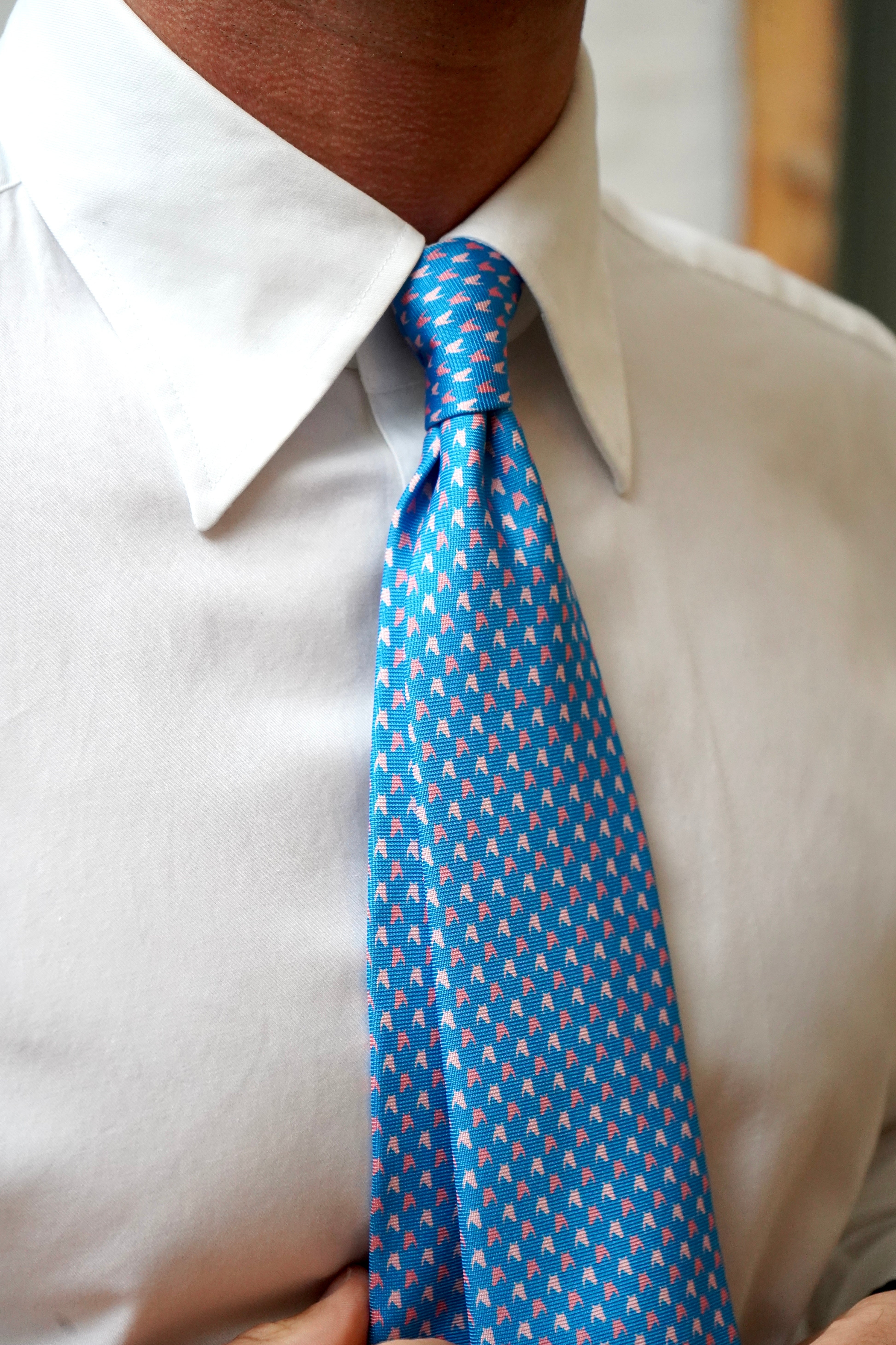 Powder Blue Multi Tone FJ Silk Tie