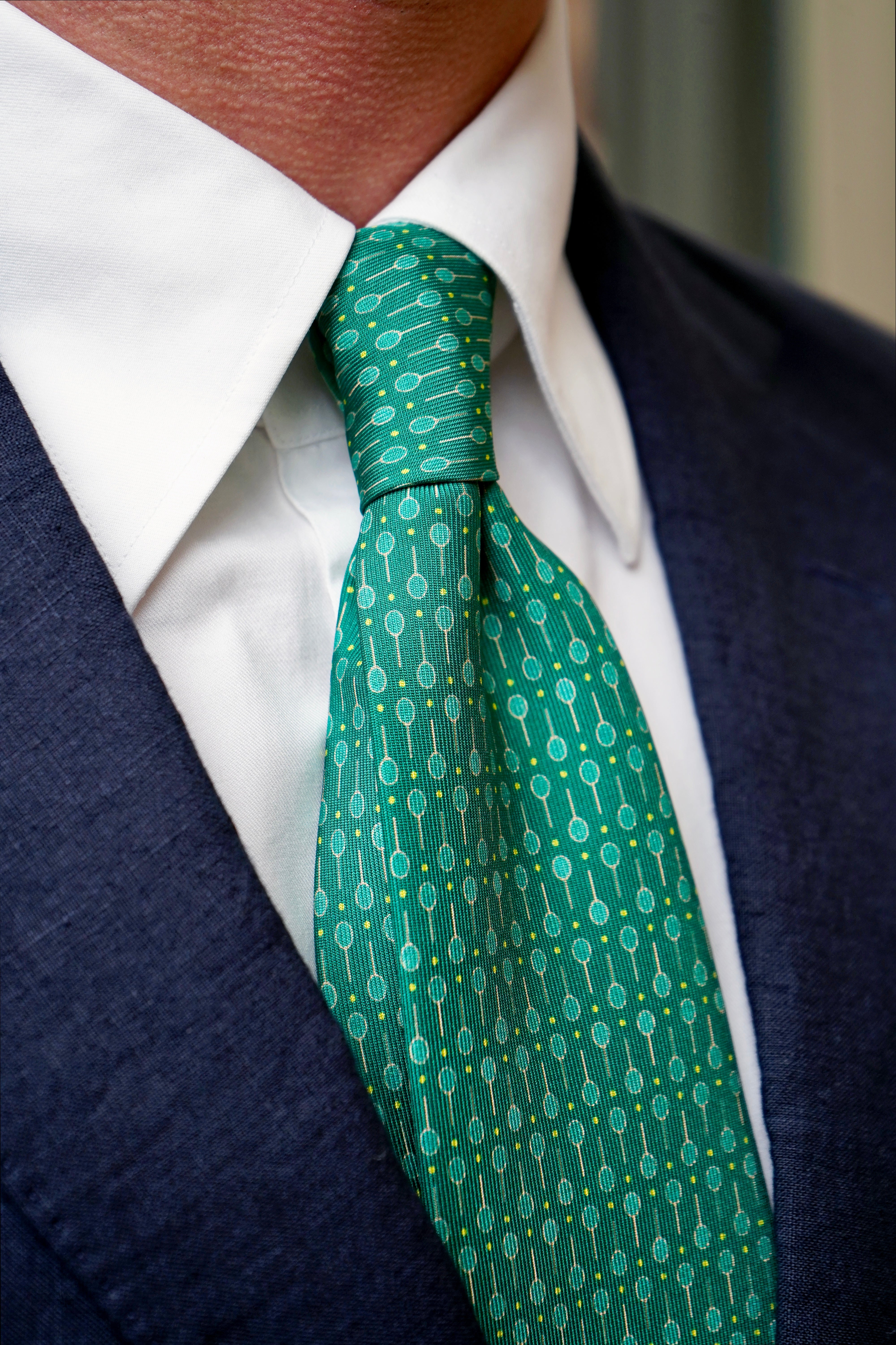Racket Print Silk Tie