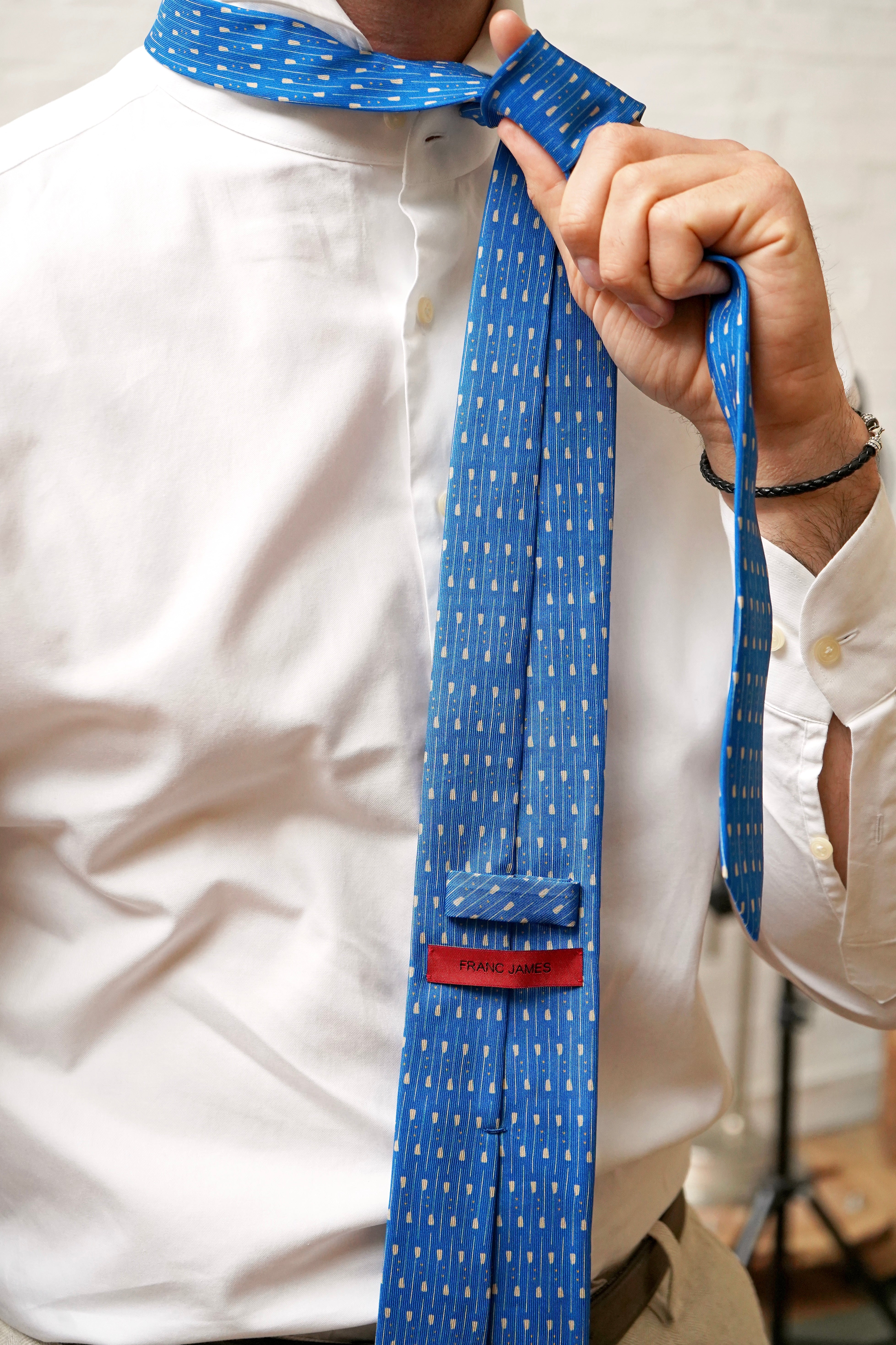 Oar Print Silk Tie