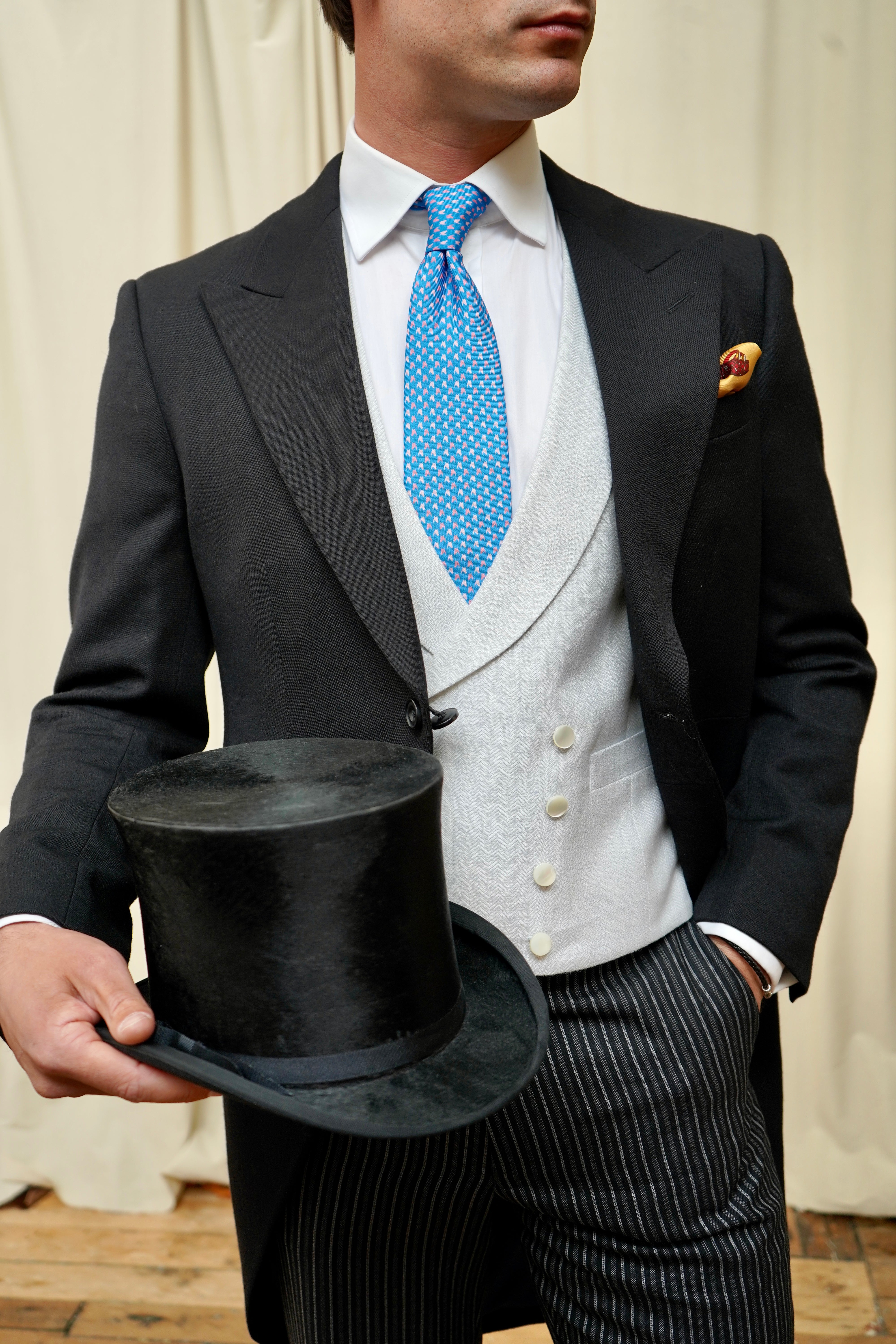 Powder Blue Multi Tone FJ Silk Tie