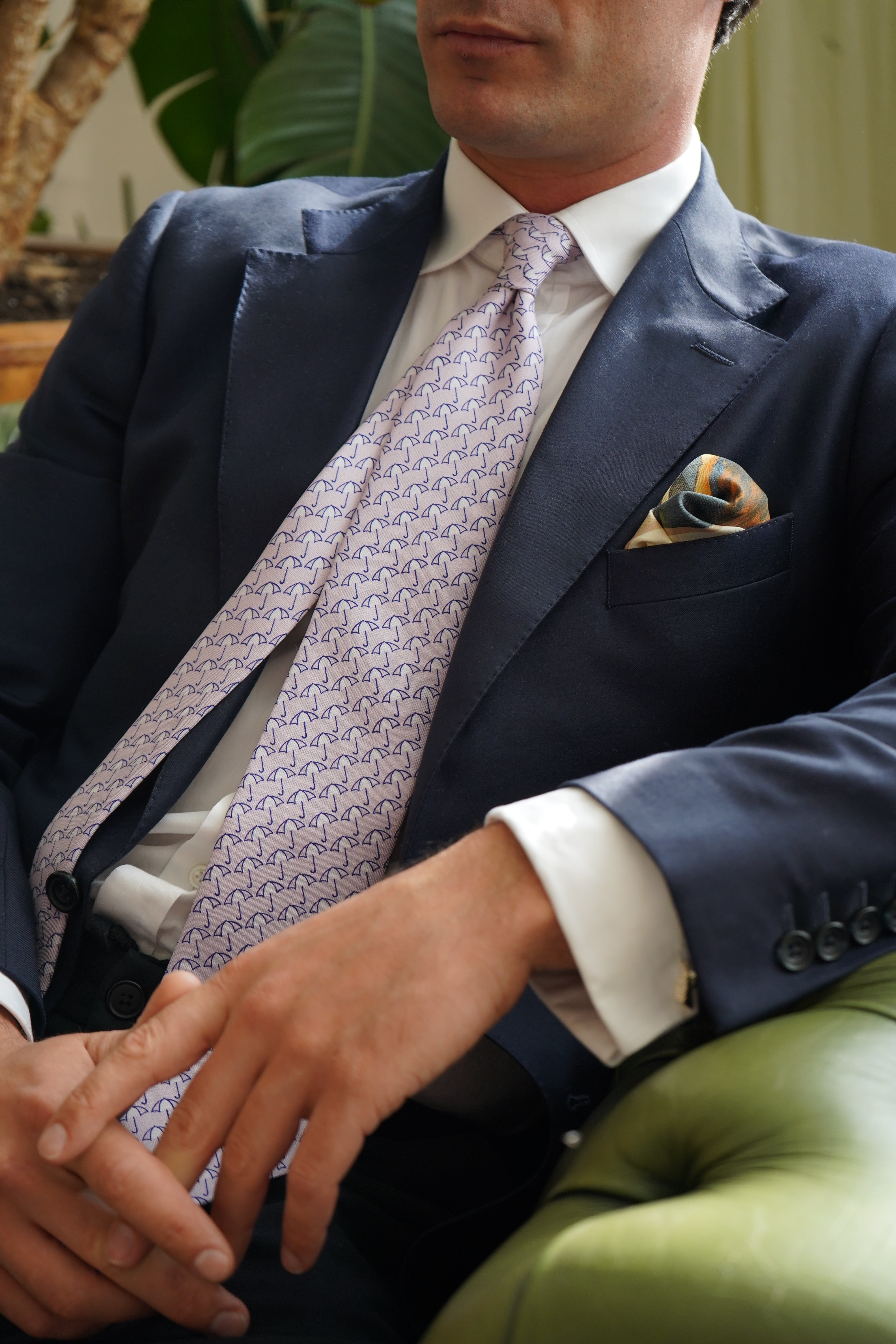 Dessie's Umbrellas Print Silk Tie