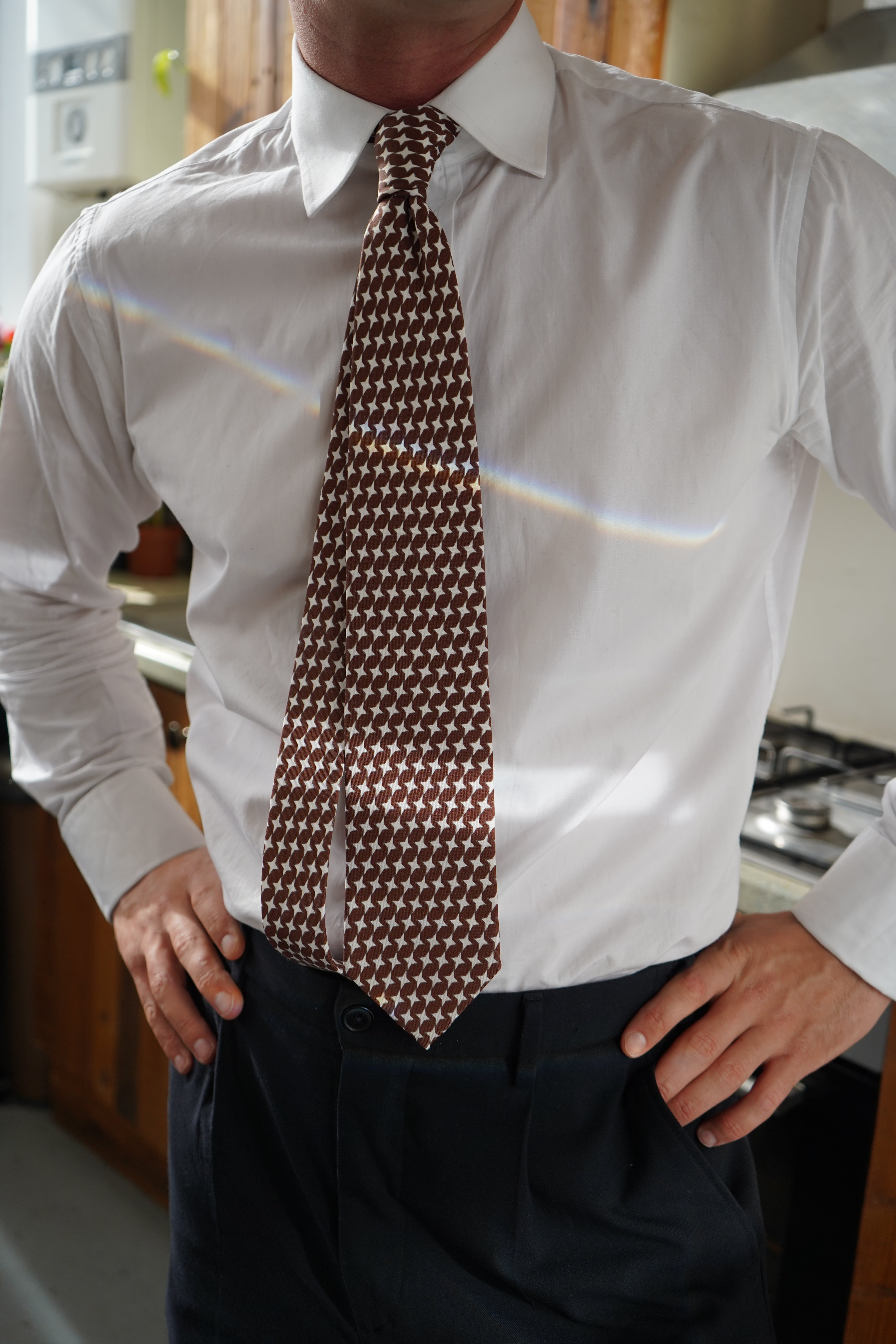 Kauto's Stars Print Silk Tie