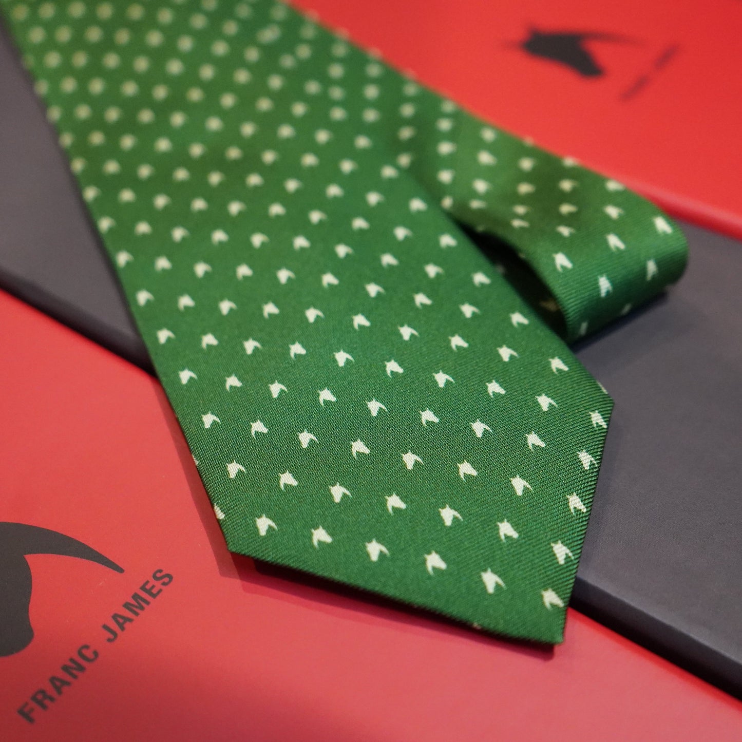 FJ MOTIF SILK TIE - DUAL TONE GREEN