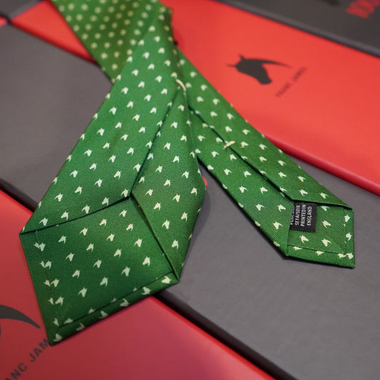 FJ MOTIF SILK TIE - DUAL TONE GREEN