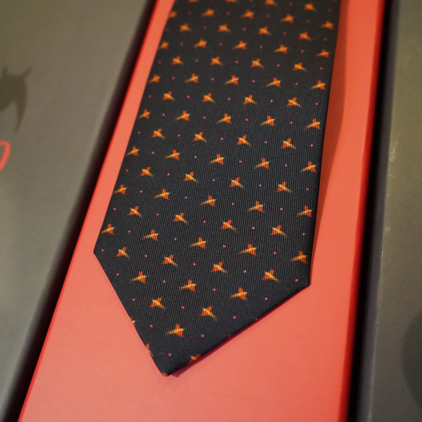 PHEASANT PRINT SILK TIE