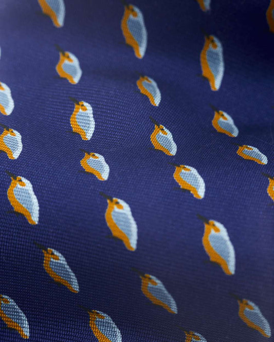 KINGFISHER PRINT SILK TIE