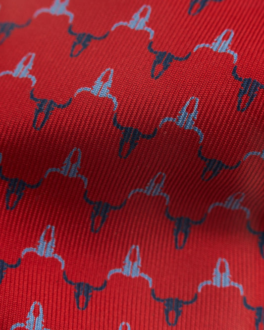 BULL PRINT SILK TIE